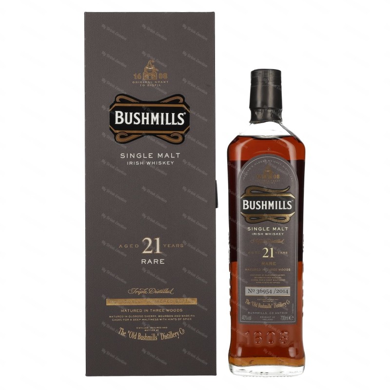 Bushmills 21 Years Old RARE Single Malt Irish Whiskey 40% Vol. 0,7l in  Geschenkbox